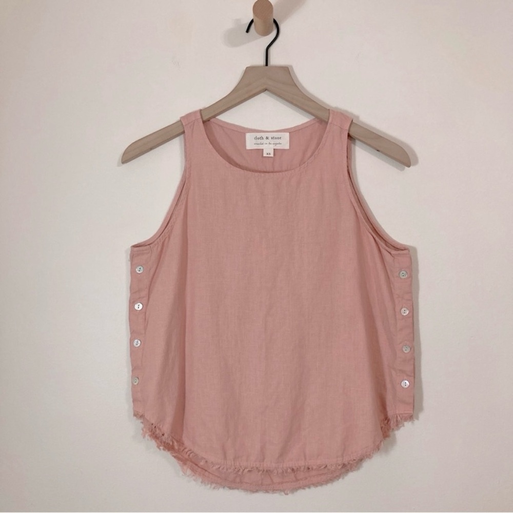 100% Linen Blush Pink Top